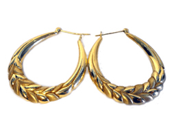 Mid Karat Light Weight Leaf Earrings