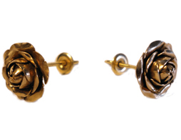 Small Mid Karat Rose Earrings